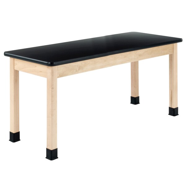 Diversified Spaces Plain Apron Table, Maple, Maple Wood Frame, 60 in W, Black P760LBBM30N - main