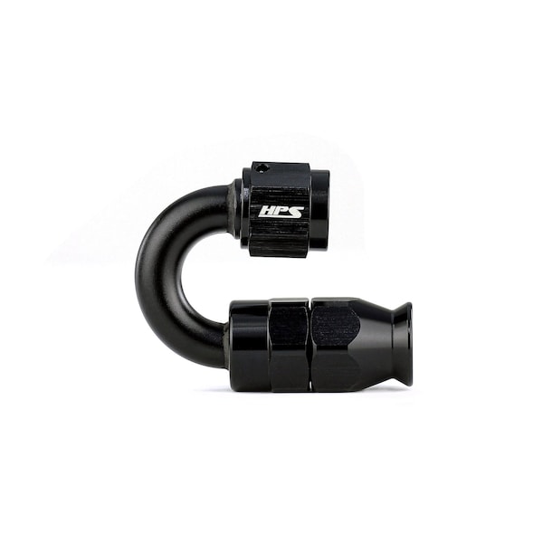 Hps Performance 180 deg. -8 Compression Teflon Hose End to AN Female for Stainless Steel Reinforced PTFE Hose, Black 350-1808 - main