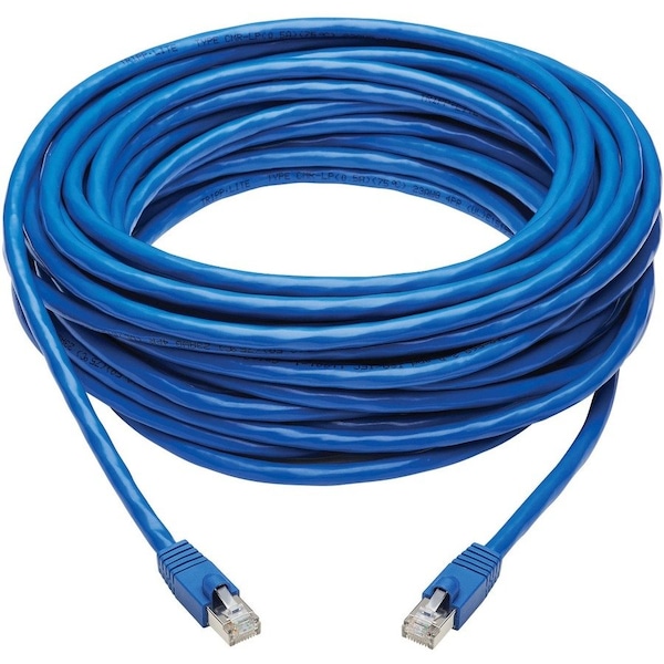 Eaton Tripp Lite Series Cat6a 10G Snagless F/UTP Ethernet Cable RJ45 M/M, PoE, CMR-LP, Blue, 50 ft. N261P-050-BL - main