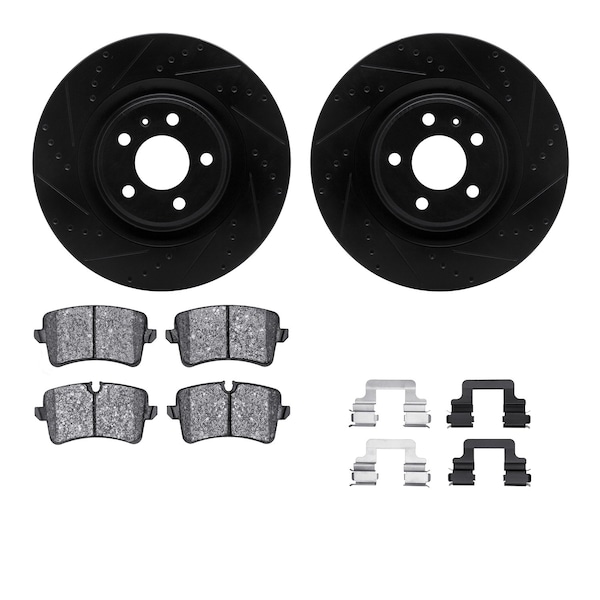 Dynamic Friction Co DFC Rotors-Drilled & Slotted-Black w/ EURO 5000 Ceramic Brake Pads Incl Hdw 8612-73057 - main