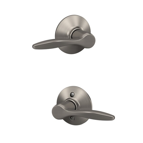 Schlage Residential Delfayo Lever Passage Lock with 16080 Latch and 10027 Strike Satin Nickel Finish F10DEL619 - main