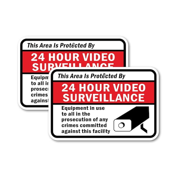 Signmission This Area Is Protected By 24 Hour Video Surveillance Eq, 12'' X 18'', Heavy Gauge Aluminum, 2PK A-1218-2PACK-2961 - main