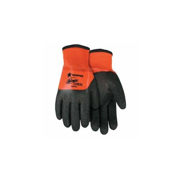 Mcr Safety Ninja Coral Gloves, Large, Hi-Vis Orange/Black/White, 12PK 127-N9695L - main