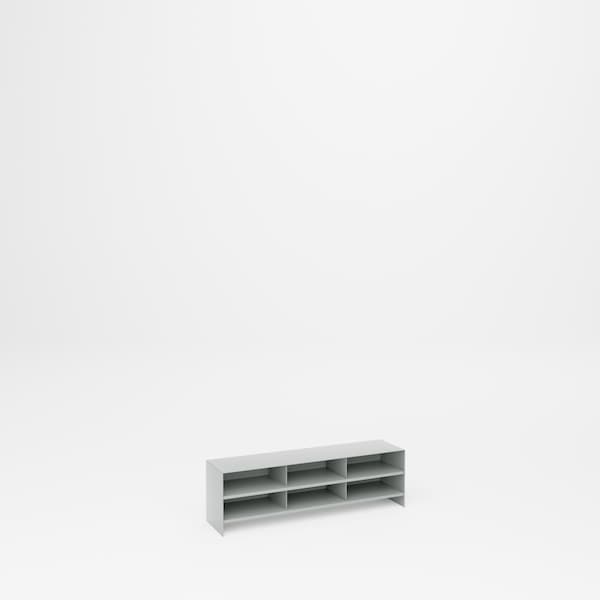 Pucel Workbench Pigeon Hole Unit, 6 Comp., 36 in W x 9 in D x 11 in H, Gray P-66 - main