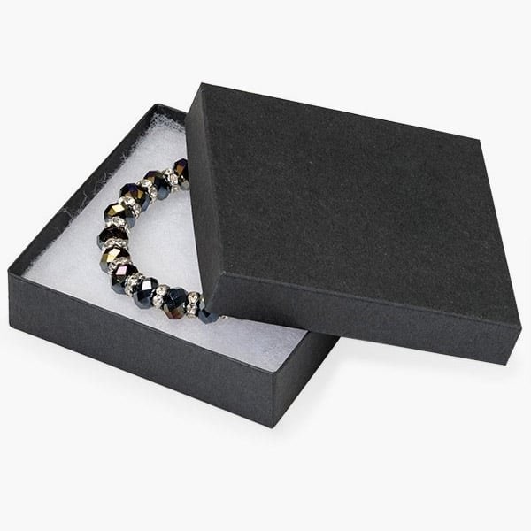 Nashville Wraps Black Matte Jewelry Gift Boxes, 3.5x3.5x1, Fiber Fill, 100PK 18BK - main