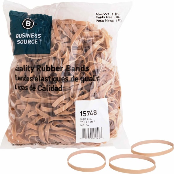 Business Source Rubberbands, Size 64, 1Lb, PK320 15748 - main