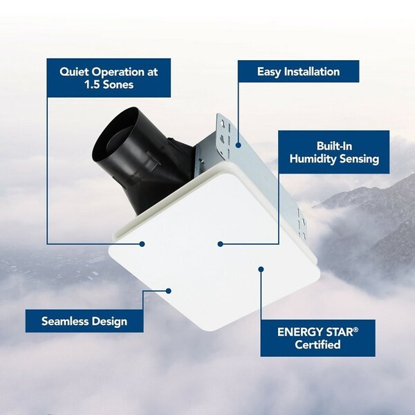 Broan-Nutone Roomside Series Bathroom Exhaust Fan, 7-1/2 in L, 7-1/4 in W, 0.4 A, 120 V, 1-Speed BES8 - main