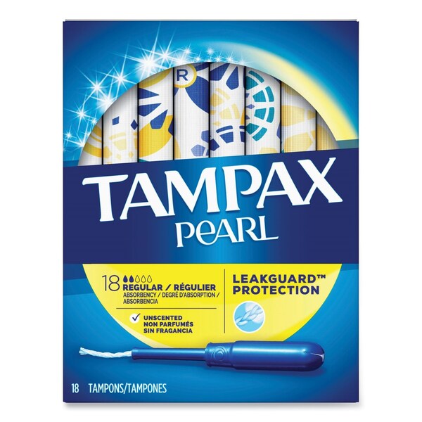 Tampax Pearl Tampons, Regular Absorbency, 18PK 00454 - main