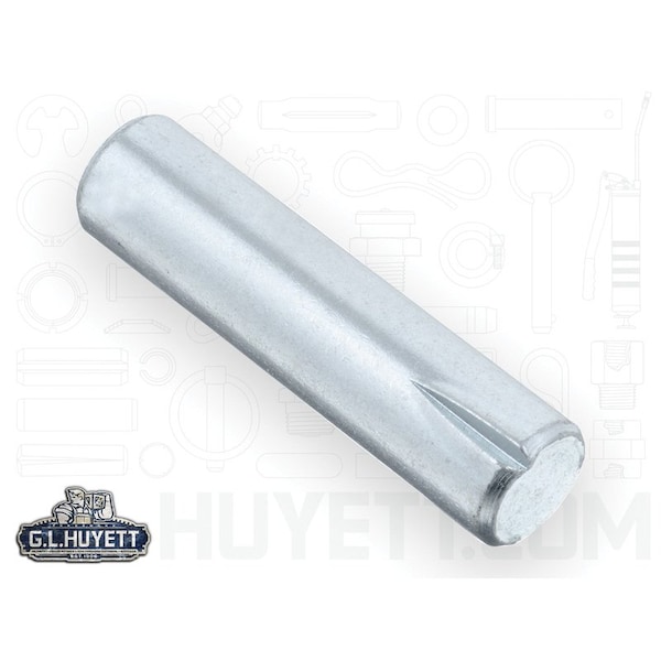 Huyett Type C Grooved Pin, Zinc Plated Low Carbon Steel, 0.500 in Dia x 0.498 in Small End Dia x 2.000 in L GP-0500-2000-C - main