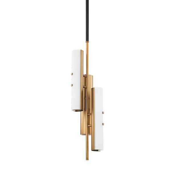 Troy Lighting Titus 3 Light Pendant 8.25 In. Patina Brass F3208-PBR/SBK - main