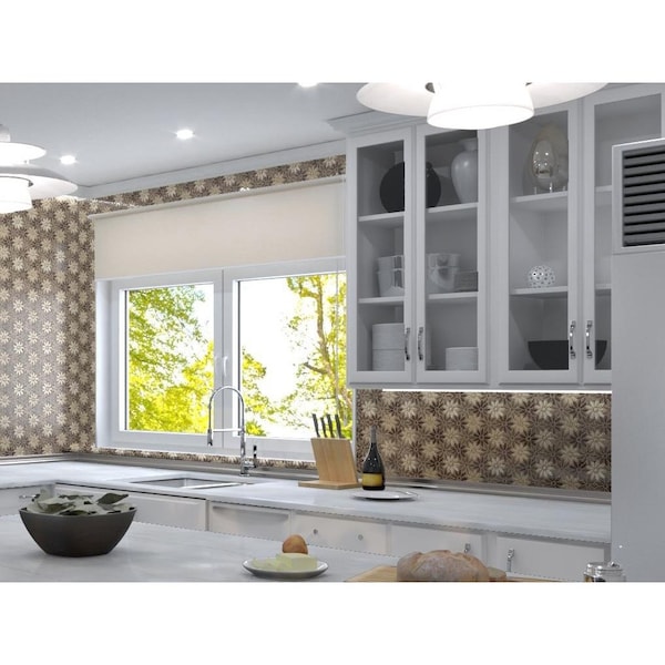 Andova Tiles Fresh Asterim Brown Novelty Flower Glass Wall & Floor Mosaic Tile (0.76 Square Feet Per Box) ANDFRE390 - main