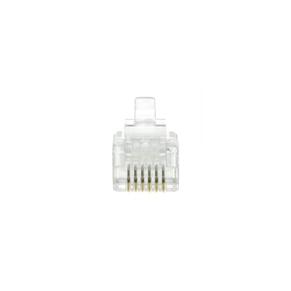 Cable Wholesale Phone/Data RJ12 Crimp Connectors for Flat Wire, 6P6C, 50 pieces 31D0-6P6CF - main