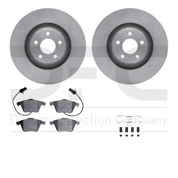 Dynamic Friction Co DFC Rotors with EURO 5000 Ceramic Brake Pads includes Hardware 6612-73152 - main