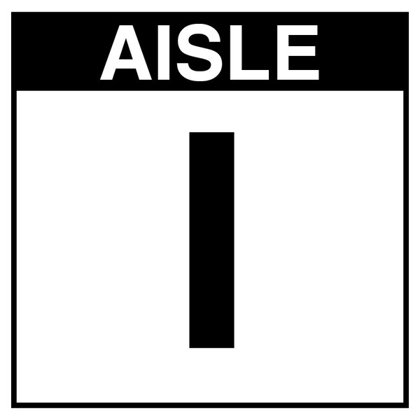 5S Supplies Warehouse Aisle I Sign - 8in x 8in - DOUBLE - NONE - PVC AISLE-I-8X8-DOUBLE-NONE - main