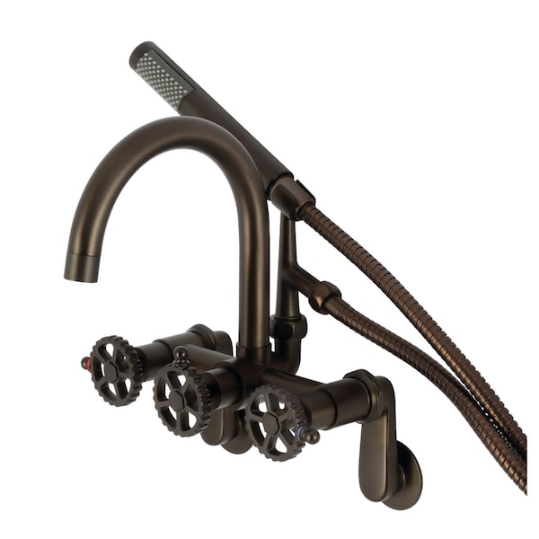 Kingston Brass 7-Inch Adjustable Wall Mount Clawfoot Tub Faucet, Oil Rubbed Bronze AE8155CG - main