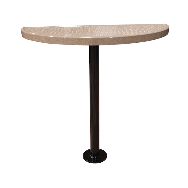 Leisure Craft Perforated Semi-Circle Pedestal Table, Portable, 40"H, Sandstone STAB40-PERF-SANDSTONE - main