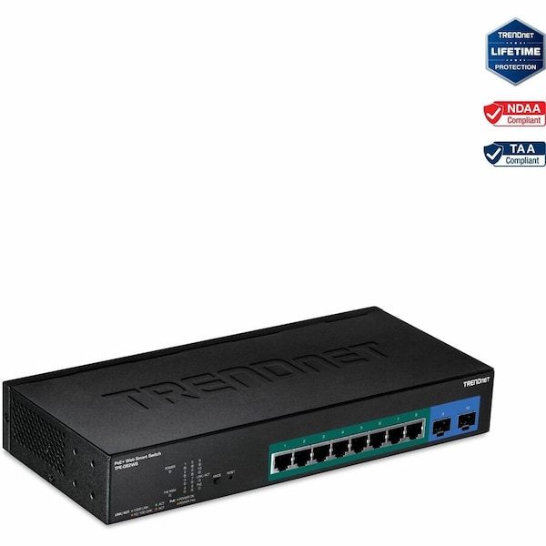 Trendnet 10-PORT GIGABIT WEB SMART POE+ SWITCH IN TPE-082WS - main