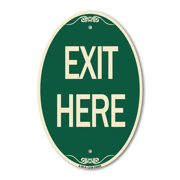 Signmission Exit Sign, Heavy Gauge Aluminum, 18 in W, 12 in H A-OV-G-1218-24503 - main