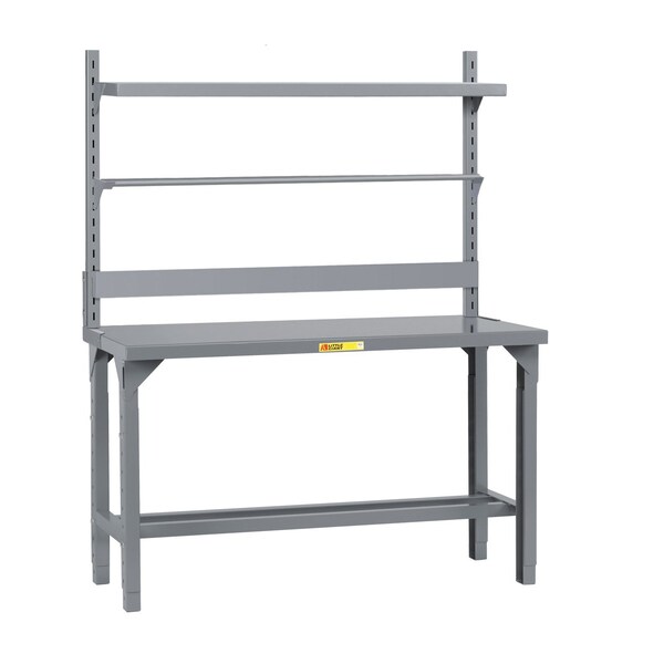 Little Giant Heavy-Duty Packaging Table with Bin Rail, Roll Goods Holder & Shelf WST1-2460-AH-BR-RG-SHLF - main