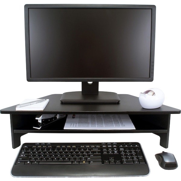 Victor Technology Victor High Rise Monitor Stand - 7.50" Height x 27" Width x 11.50" Depth - Wood, Laminate - Black DC050 - main