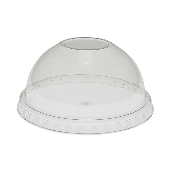 Pactiv Evergreen EarthChoice Strawless RPET Lid, Dome Lid, Fits 9 oz to 20 oz A Cups, Clear, PK900, 900PK YPDL20CNH - main