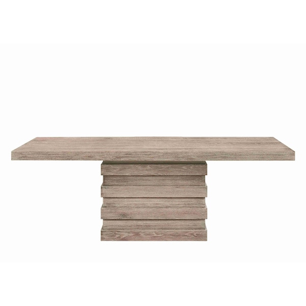 Homeroots 84" Oak Wood Pedestal Base Dining Table 631279 - main