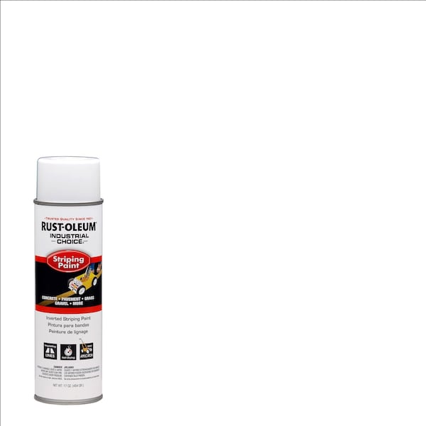 Rust-Oleum Industrial Choice Striping Paint, 18 oz, White, Solvent
