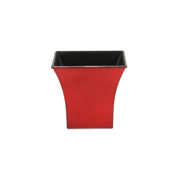 Homeroots 5in Red Recycled Plastic Indoor Outdoor Square Pot Planter 488331 - main