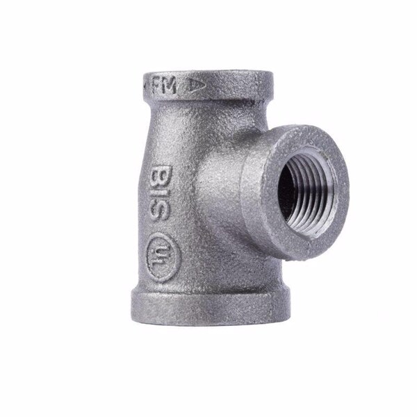 Stz Industries 3/4 in. FIP each X 1/2 in. D FIP 1/2 in. D FIP Black Malleable Iron Reducing Tee 310RT-341212 - main