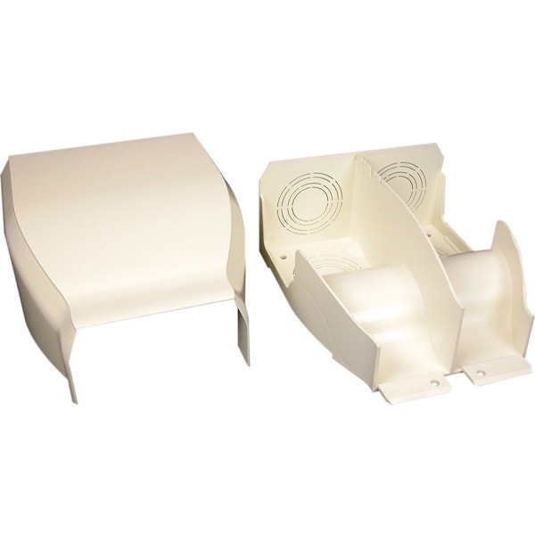 Legrand Raceway Divided Entrance End, CableSmart 40N2 Series, 8.56 in W, 2 in H, 7.31 in L, Ivory 40N2F21V - main