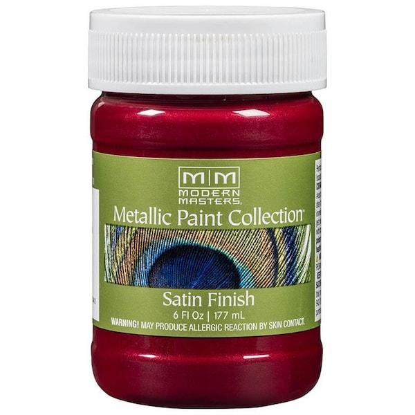 Metallic Paint Collection Satin 6 Oz Modern Masters ME795 Ruby Collection, Satin Water-Based Decorative ME79506 - main