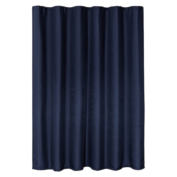 Homeroots Luxurious Navy Waffle Weave Shower Curtain 399720 - main