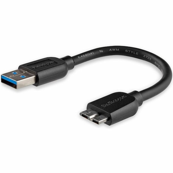 Startech.Com 15cm (6in) Short Slim SuperSpeed USB 3.0 (5Gbps) A to Micro B Cable - M/M USB3AUB15CMS - main