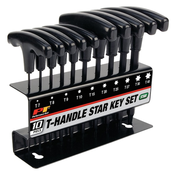 Performance Tool T-Handle Star Key 10Pc Set PTW80276 - main