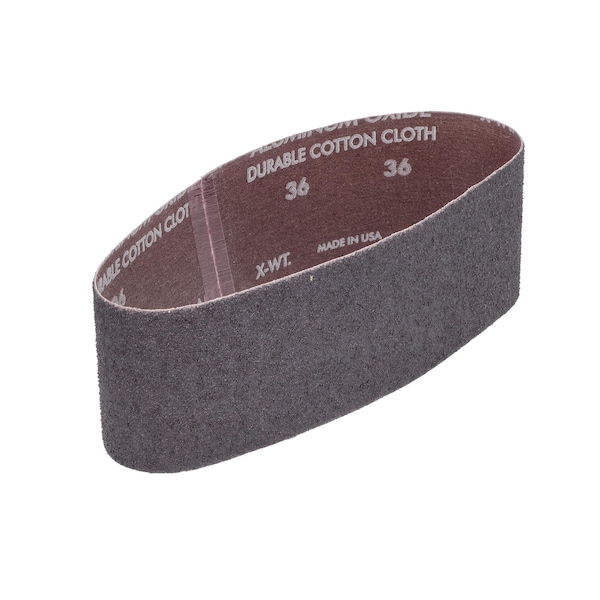Norton Abrasives Sanding Belt, 3" W, 21" L, Coated, Aluminum Oxide, 36 Grit, Extra Coarse, R215 Metalite 07660701741 - main