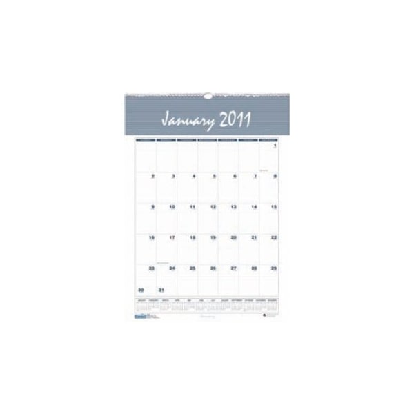 House Of Doolittle 8-1/2 x 11" Wall Calendar, Bar Harbor Wirebound Monthly, Blue/Gray HOD331HD - main