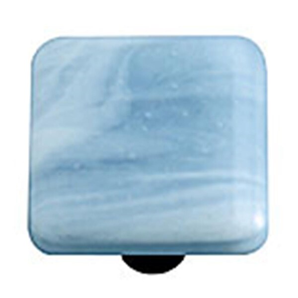 Towels Usa White Swirl Powder Blue Square Glass Cabinet Knob - Black Post TO1538602 - main