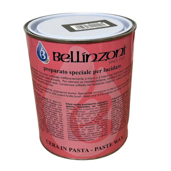 Bellinzoni Special Preparation Black Paste Wax - 750 ml. For use on Marble, Granite, or Stone Agglomerates. BBPPW750 - main
