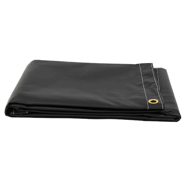 Mytee Products 6ft x 8ft Heavy Duty Black 18oz Vinyl Utility Tarp Waterproof, Multipurpose, Cars, Boats VT18-6x8-BLK - main