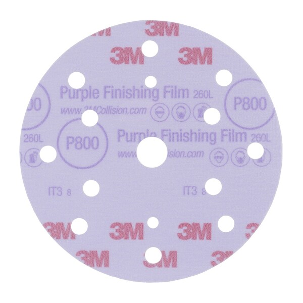 3M 3M Purple Finishing Film Disc Dust-Free, 51155, 6 in, P800, 4PK 260L - main