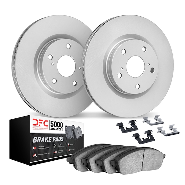 Dynamic Friction Co DFC Geospec Rotors with 5000 Advanced Brake Pads includes Hardware 4512-46156 - main
