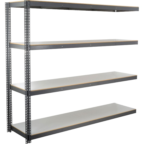 Global Industrial 4 Shelf, Standard Duty Boltless Shelving Add On, 96"Wx36"Dx96"H, Laminate Deck B3164835 - main