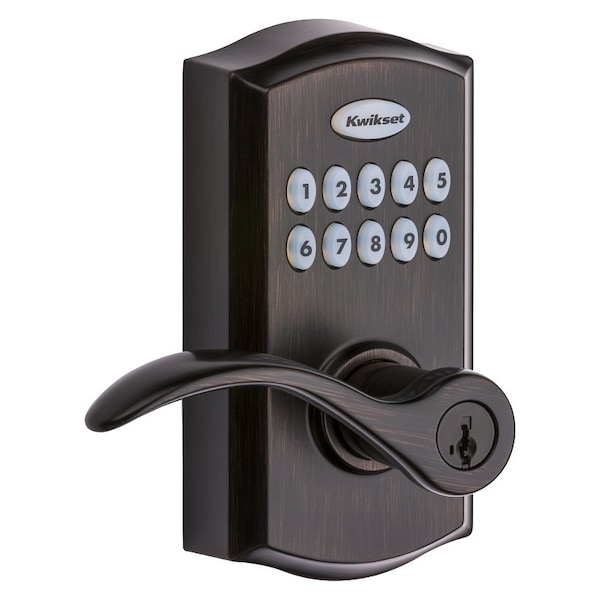 Kwikset 955PML 11P SMT CP Electronic Pembroke Lever, Keyless Key, AAA Grade, Zinc, Venetian Bronze 955PML 11P SMT CP - main