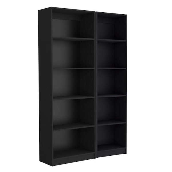 Homeroots 71" Black Five Tier Bookcase 546337 - main