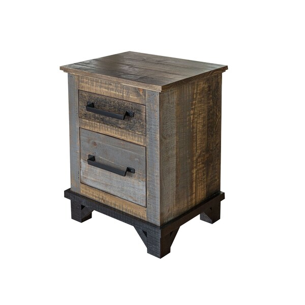 Homeroots 27" Brown Two Drawer Nightstand 527077 - main
