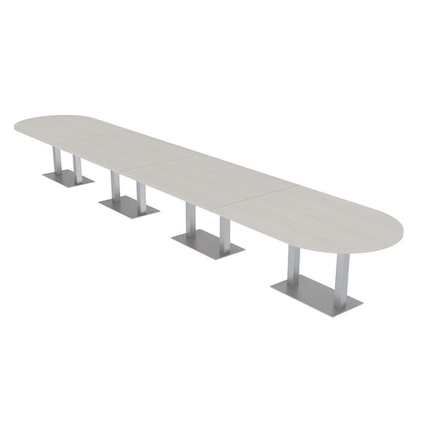 Skutchi Designs Racetrack Conference Table With Power Unit, 48 in W, 264 in L, Ivory HAR-RAC-48X264-DOU-K458-NA - main