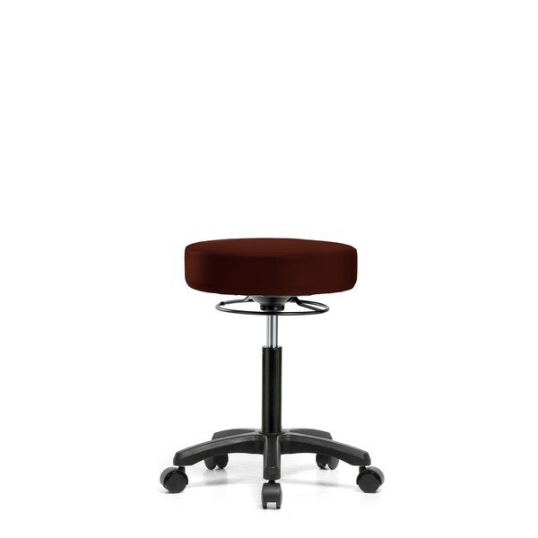 Blue Ridge Ergonomics Med Bench Mini-Stool, Vinyl, Casters, Burg BR-VMBMS-RG-RC-8569 - main