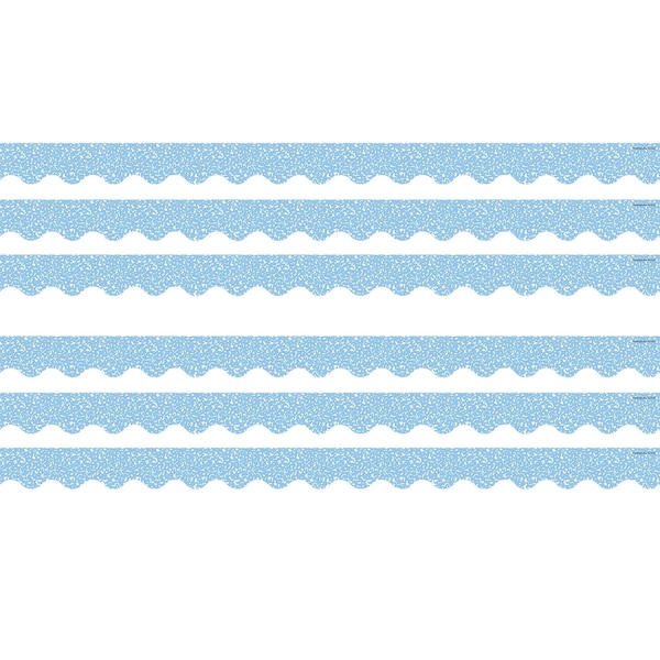 Teacher Created Resources Composition Blue Scalloped Border Trim, 35 Feet Per Pack, 6PK TCR9313 - main