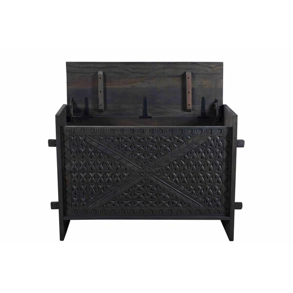 Homeroots 46" Dark Gray Solid Wood Dresser 564525 - main