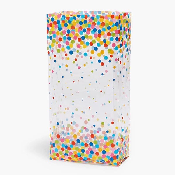 Nashville Wraps Rainbow Confetti Dots Cello Bags, 6x3.5x14, 100PK C7BRCD - main
